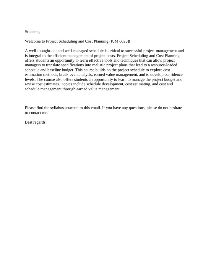 Project Scheduling and Cost Planning