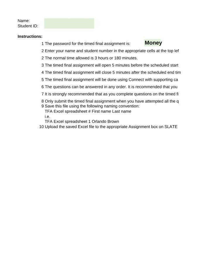 TFA Spreadsheet (Excel)