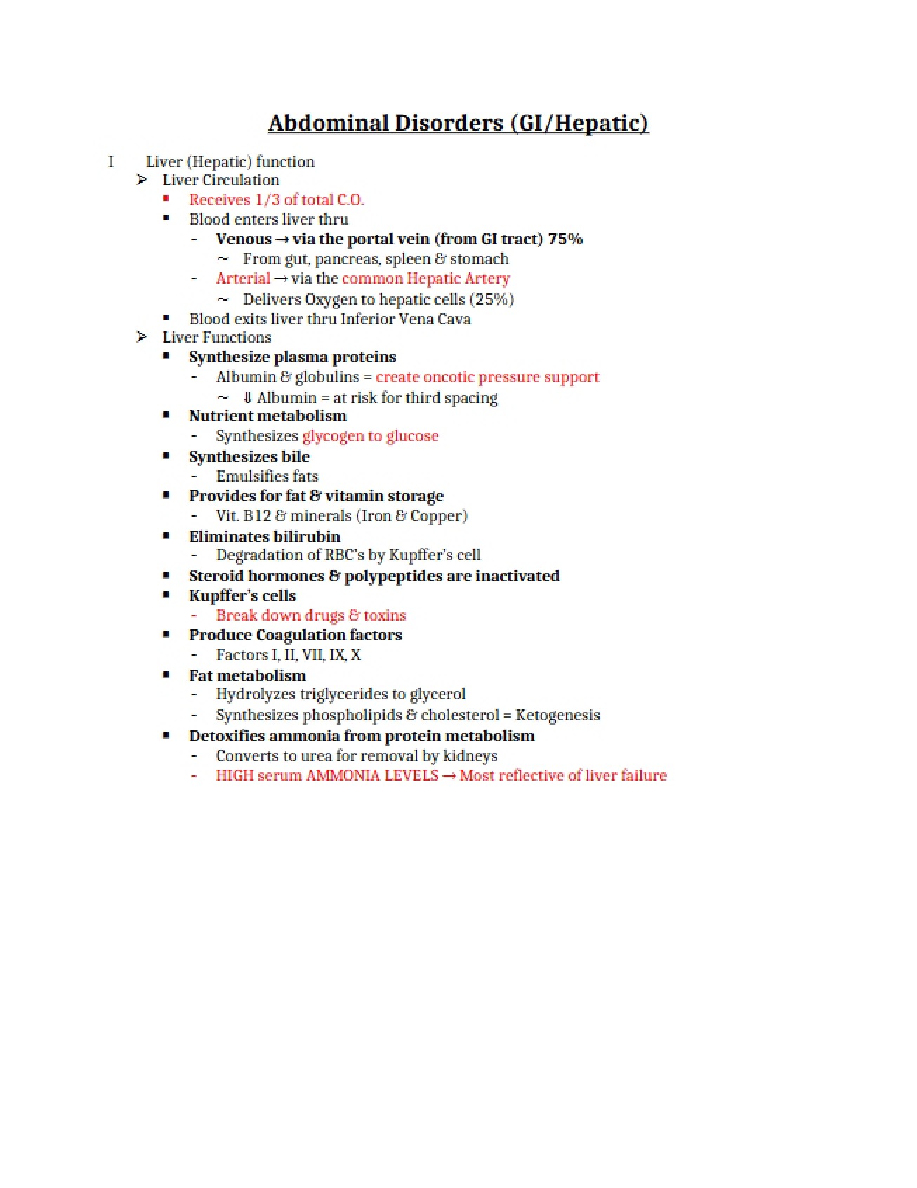 Disorders of the Abdomen