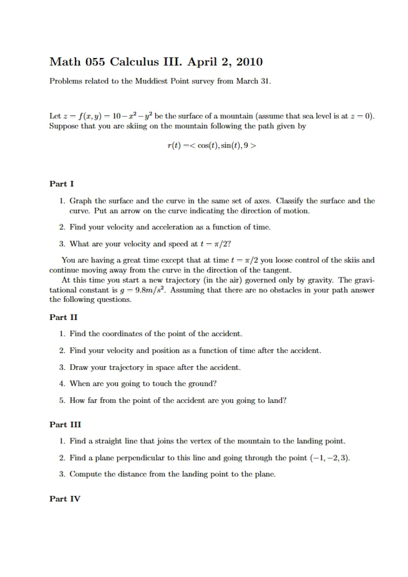 Math Lecture Notes