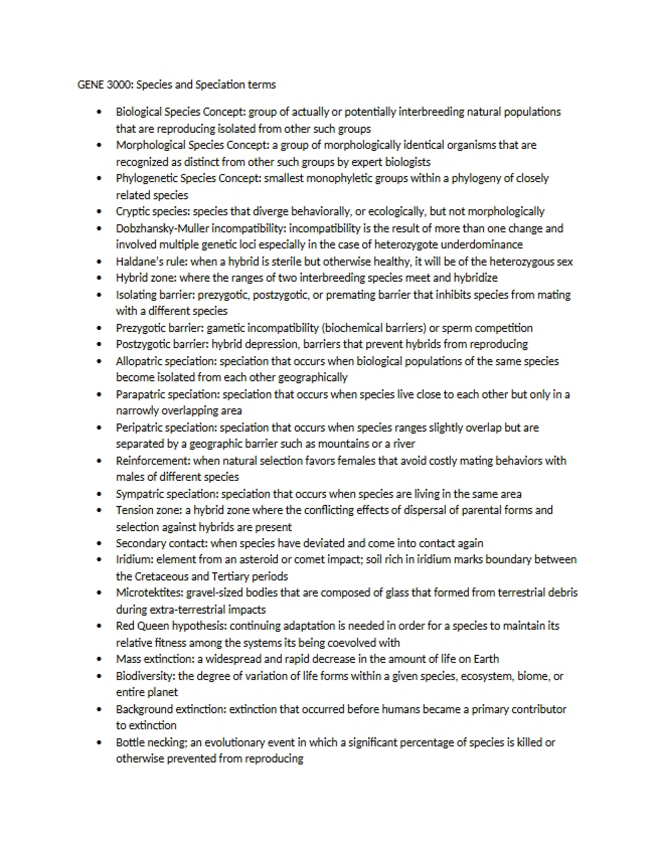 Notes on Evolutionary Biology