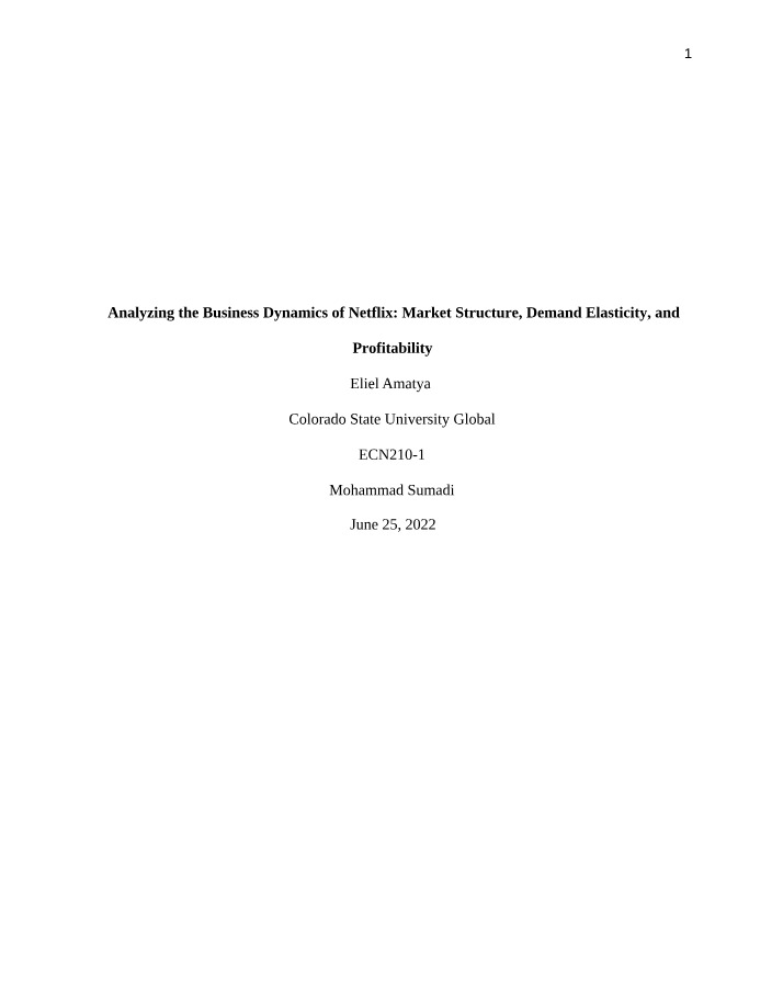 Netflix Business Dynamics