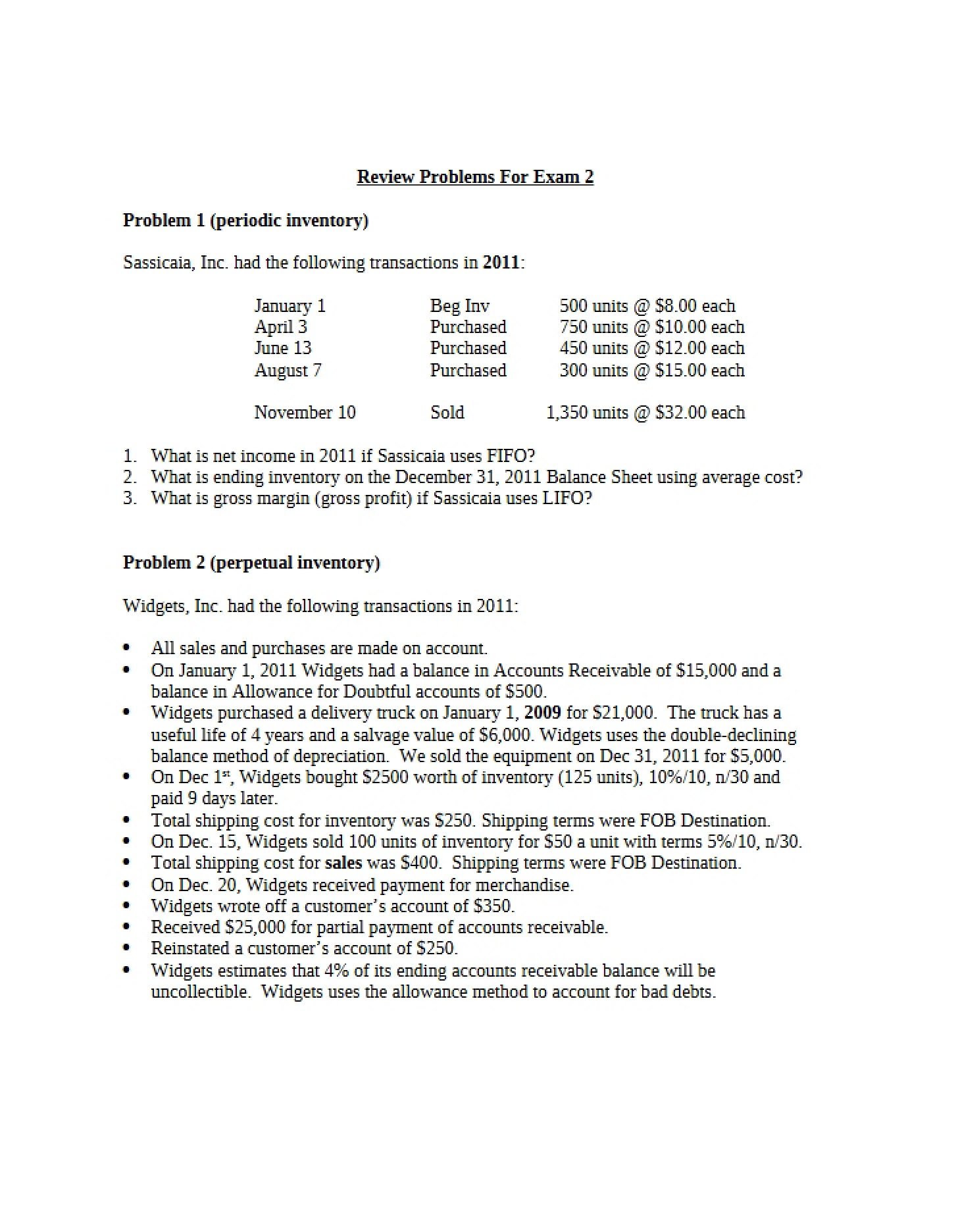 Exam 2 Material
