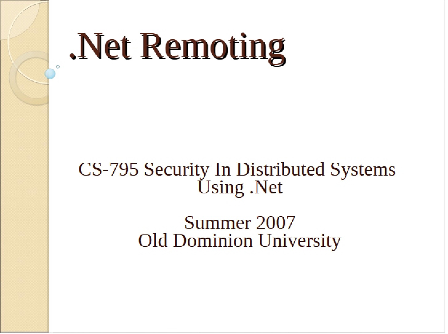 Course Notes