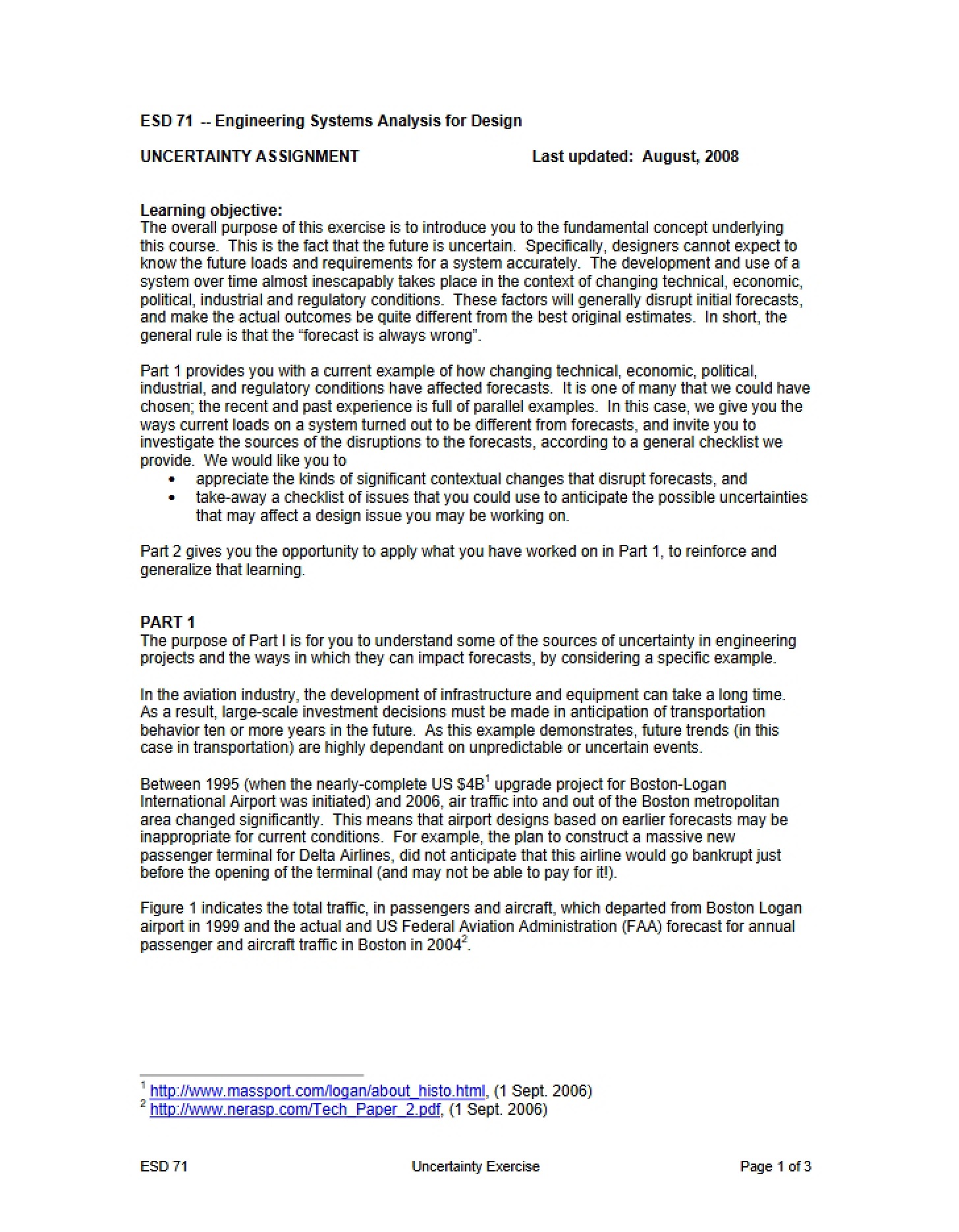 Assignment on Uncertainty