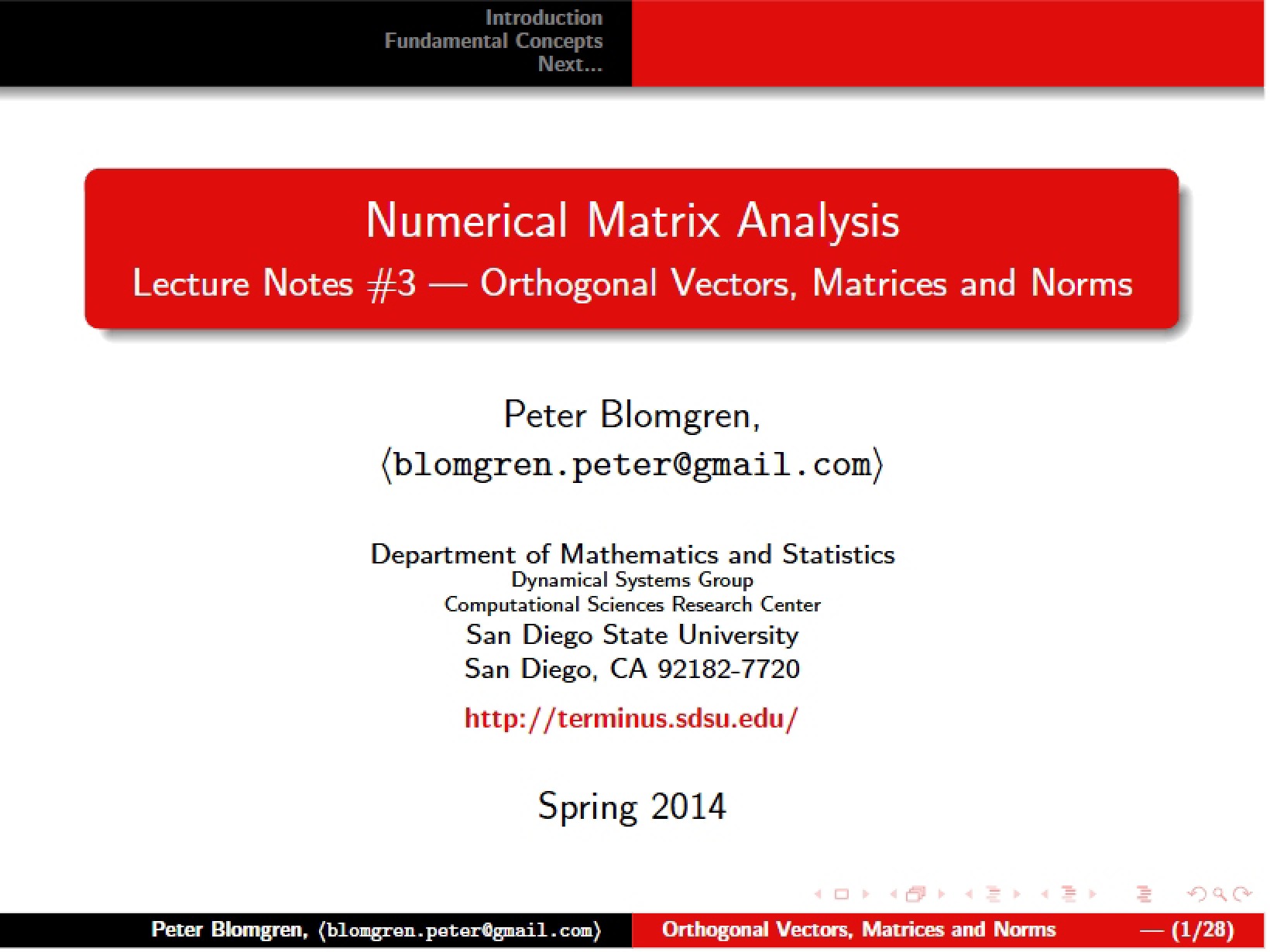 Norms, Matrices, and Orthogonal Vectors - 33 Pages
