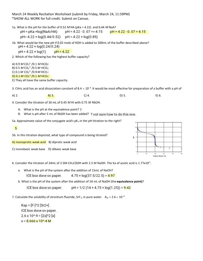 Weekly Worksheet for Recitation