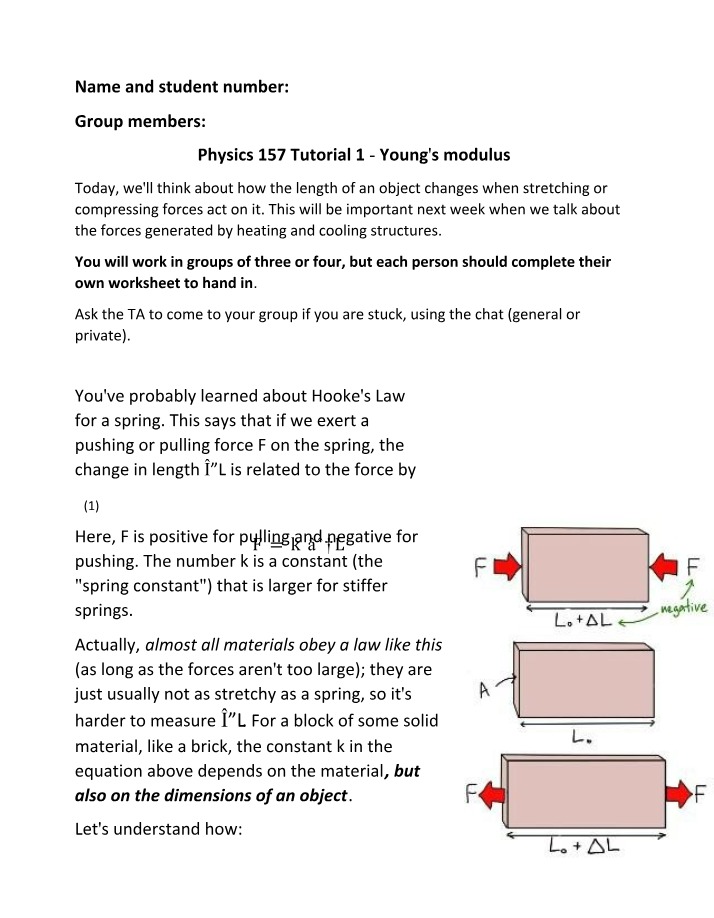 Relationship Between Force and Young's Modulus