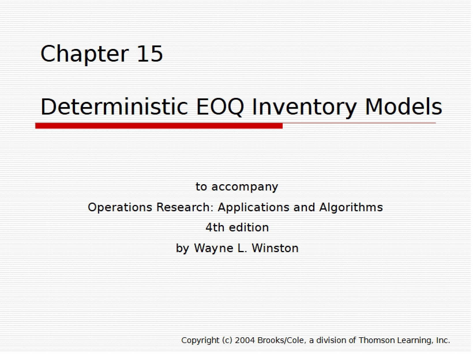 Fifteenth Chapter