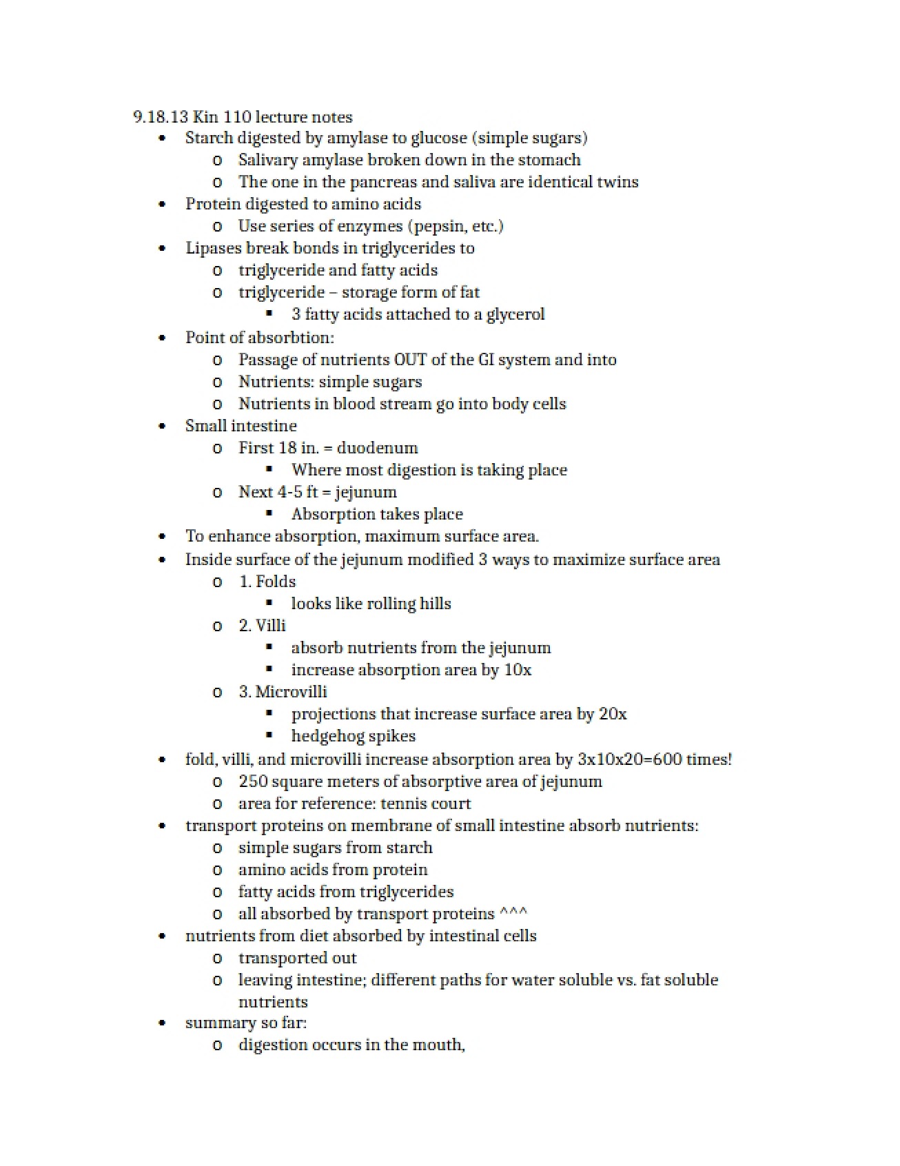 Lecture Notes from September 18, 2013