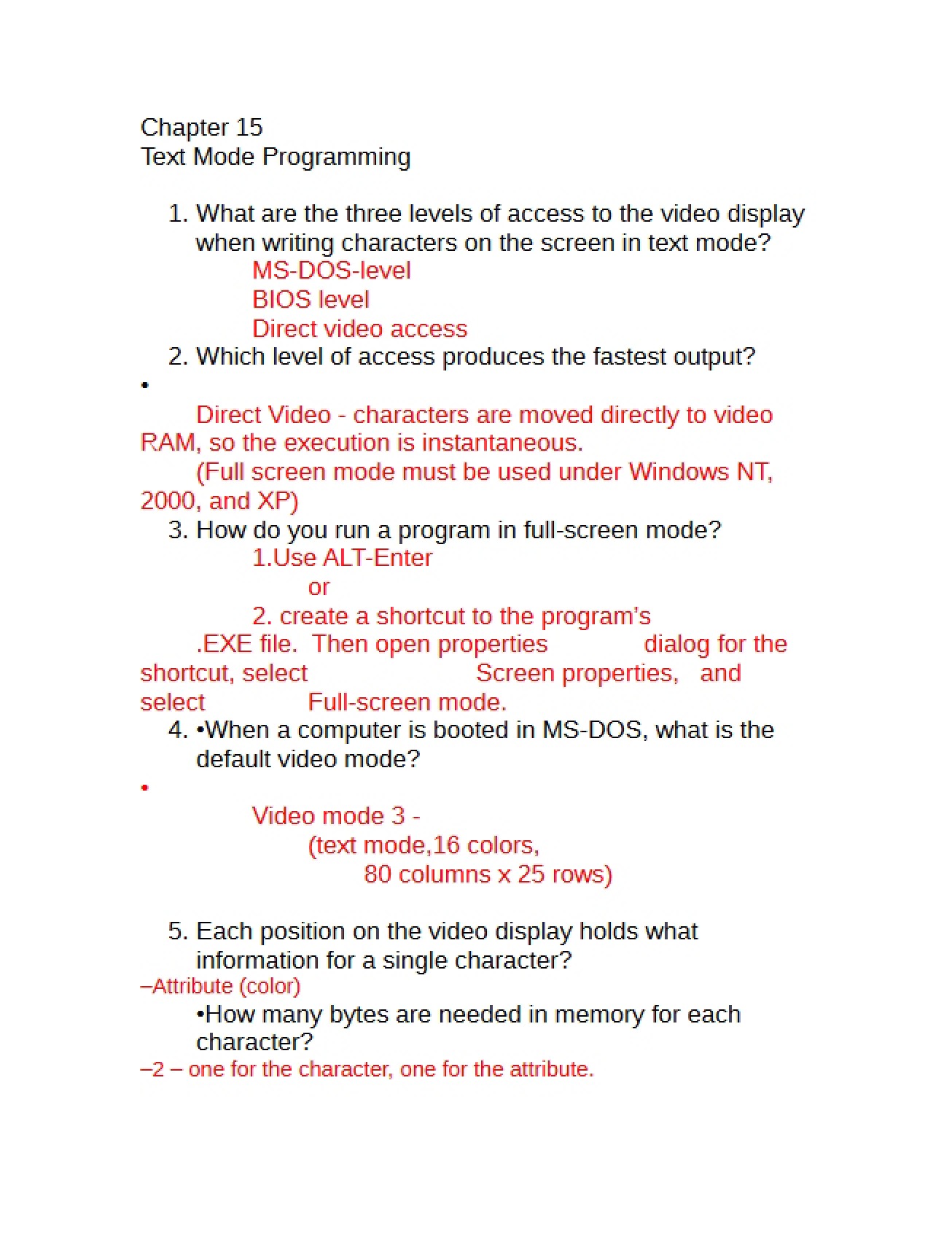 Programming in Text Mode