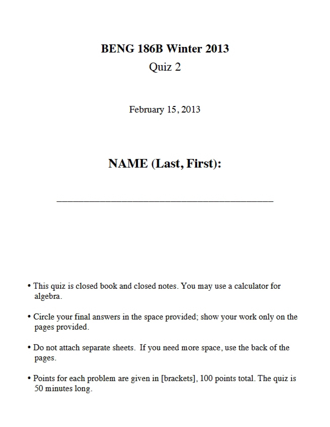 Second Quiz