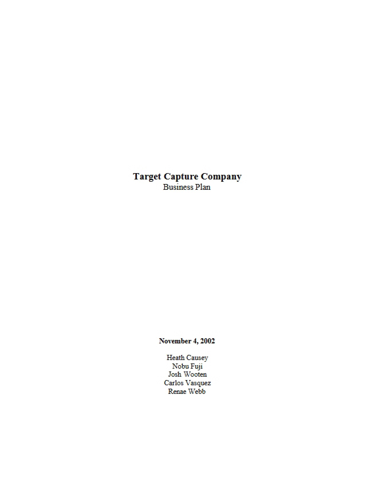 Assignment 1e Business Plan
