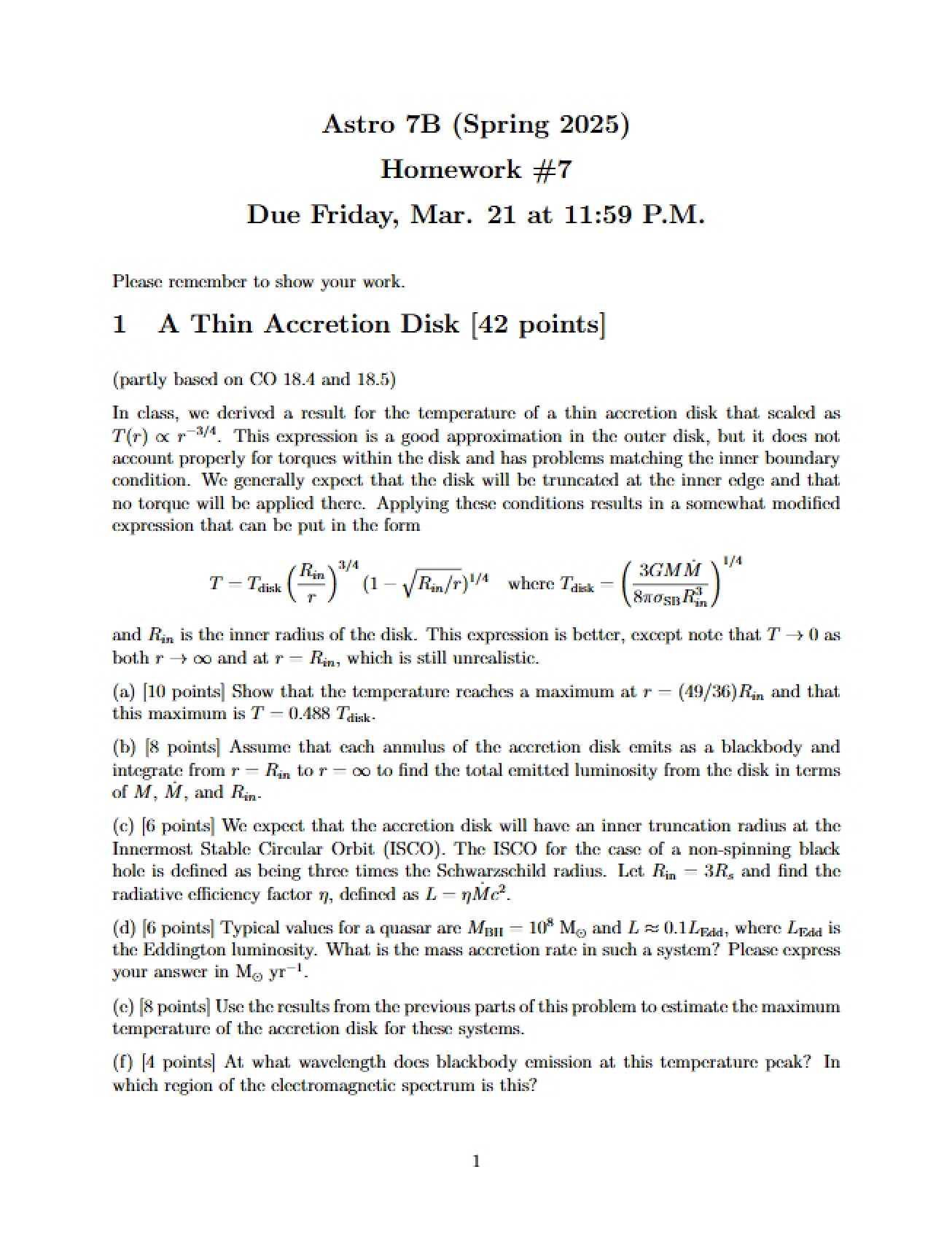 Astronomy 7B Problem Set 3