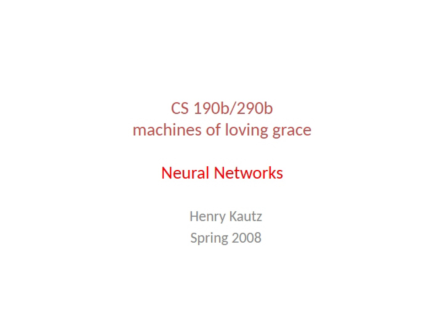 Neural Networks Notes