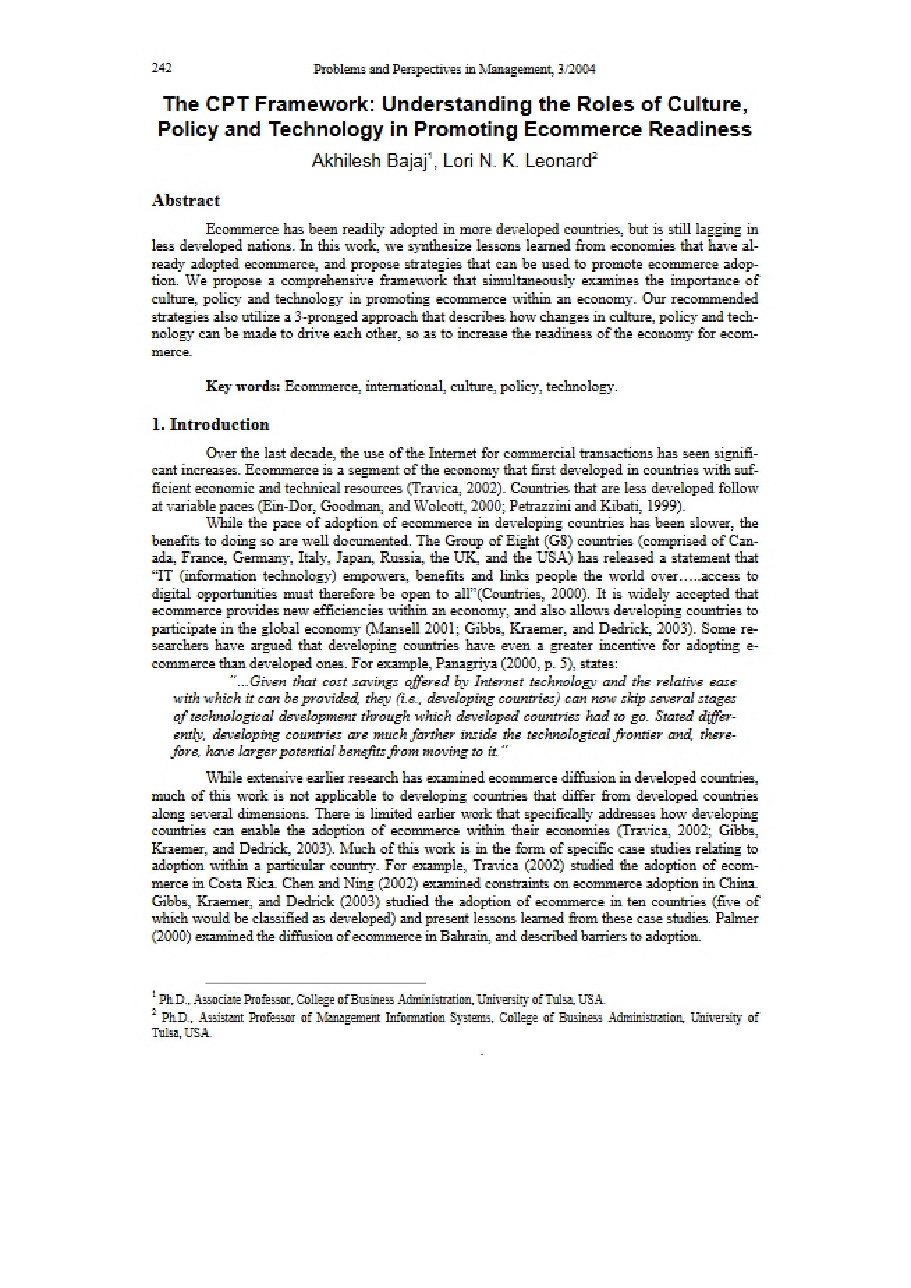 Framework of CPT