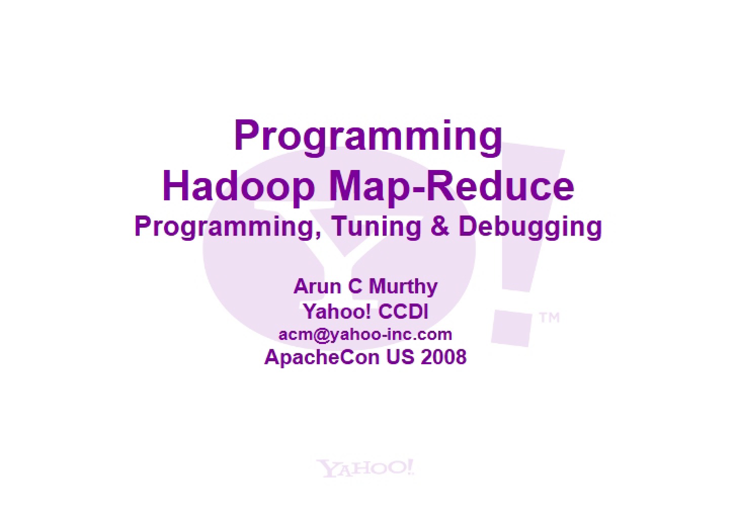 Hadoop Map-Reduce Programming