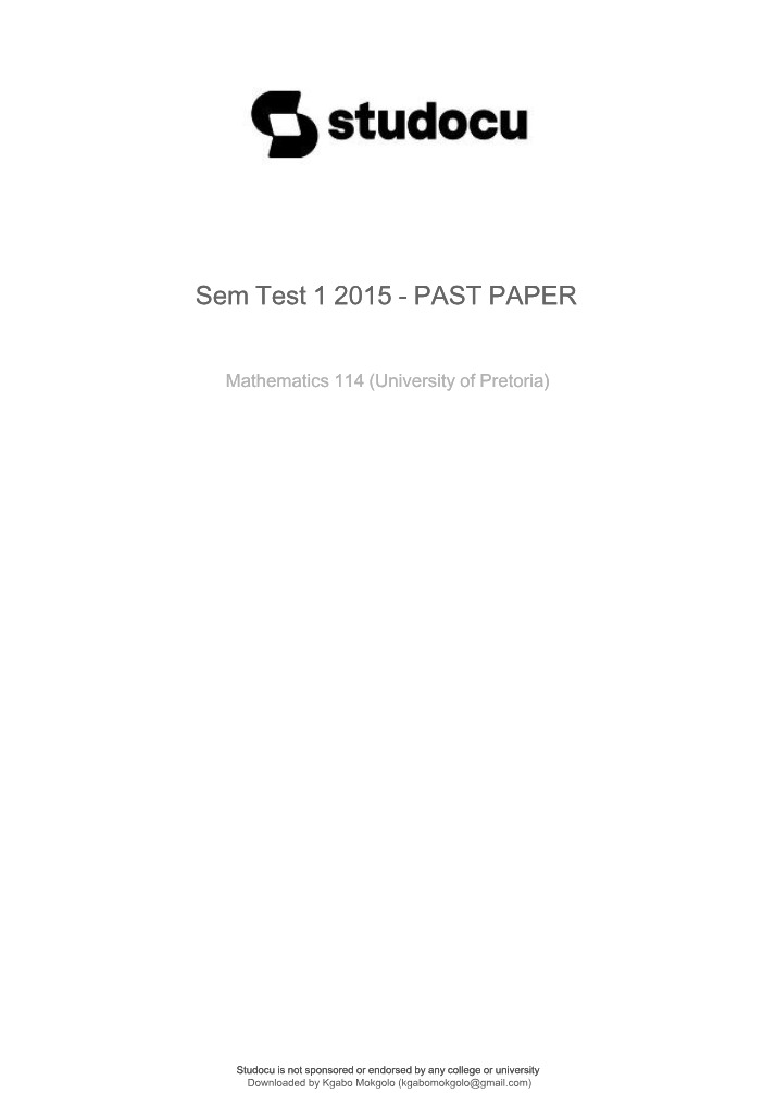 2015 Past Paper - Sem Test 1