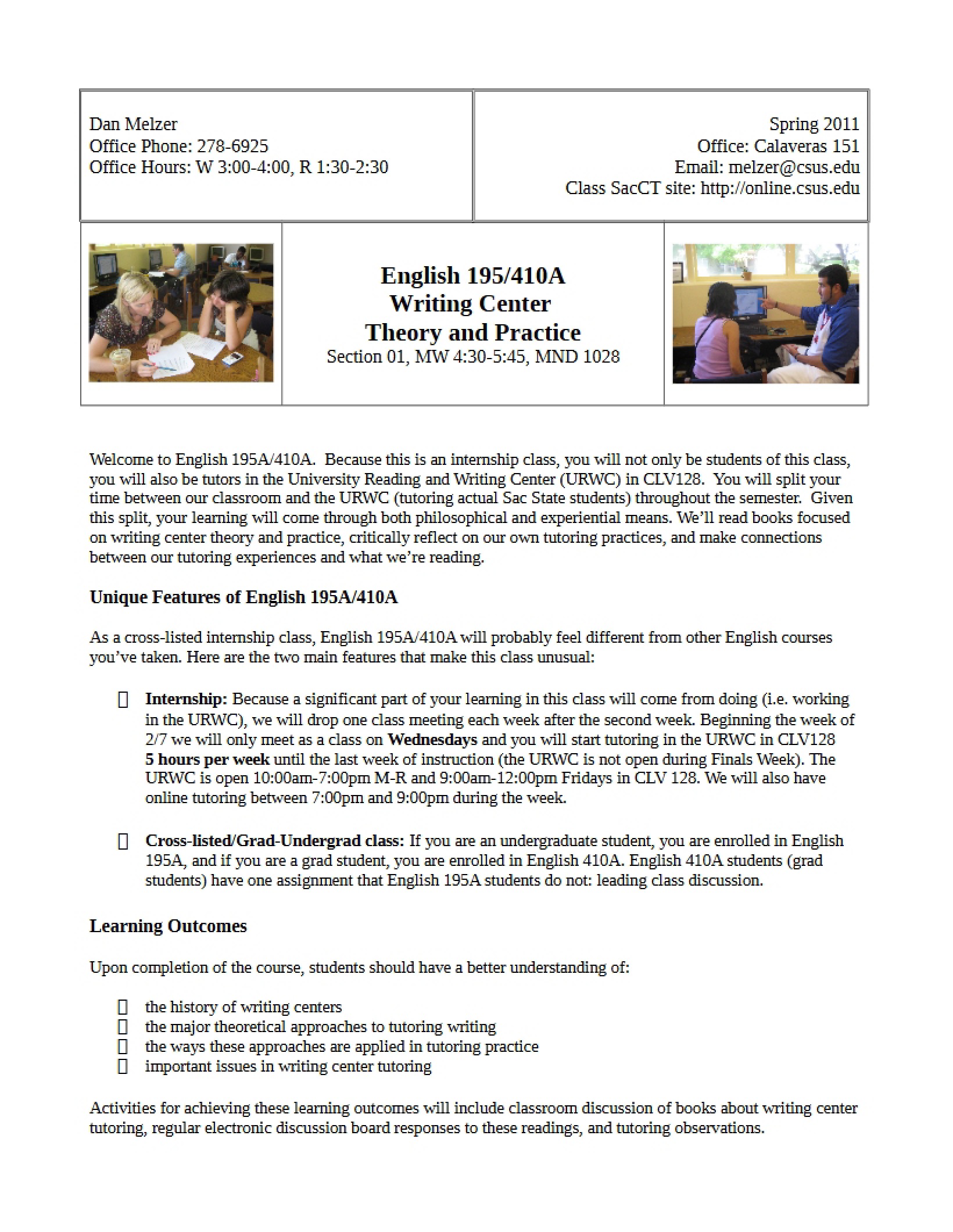 Writing Center Internship Syllabus