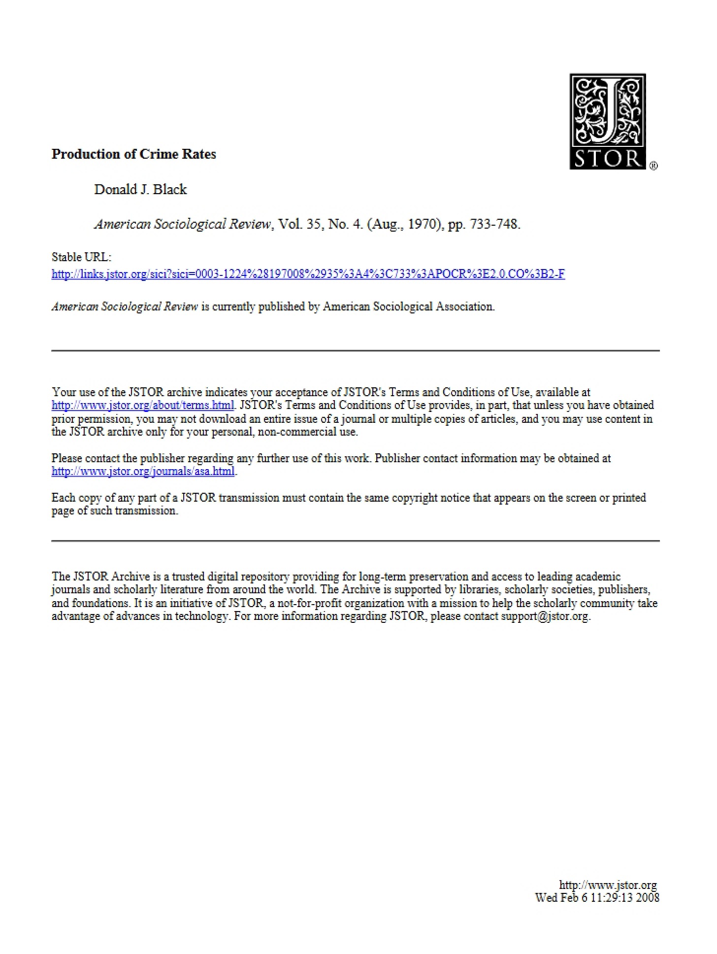 Crime Rate Production