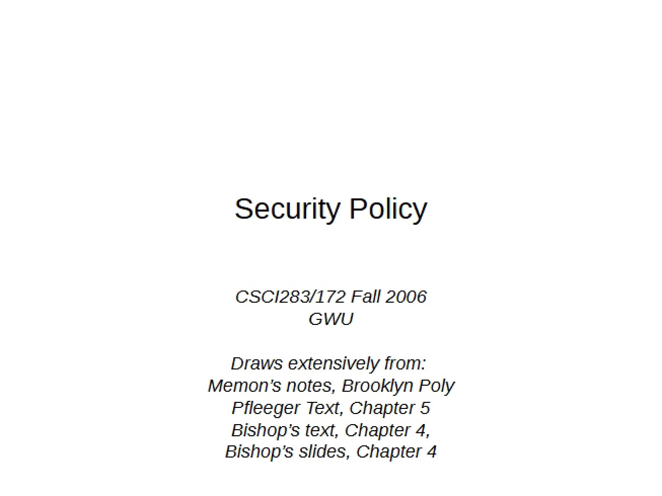 Security Policy