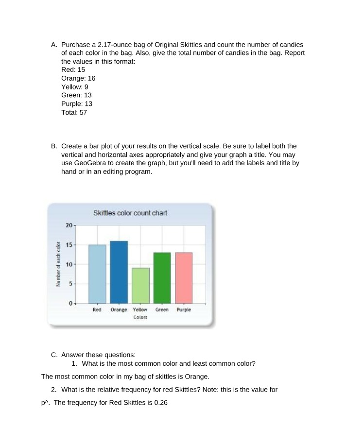 Skittles Bag Colors - Frequencies, Simulation, and Analysis