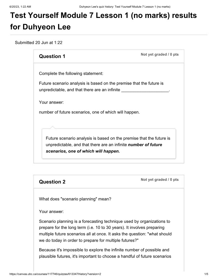 Test Yourself - Module 7 Lesson 1