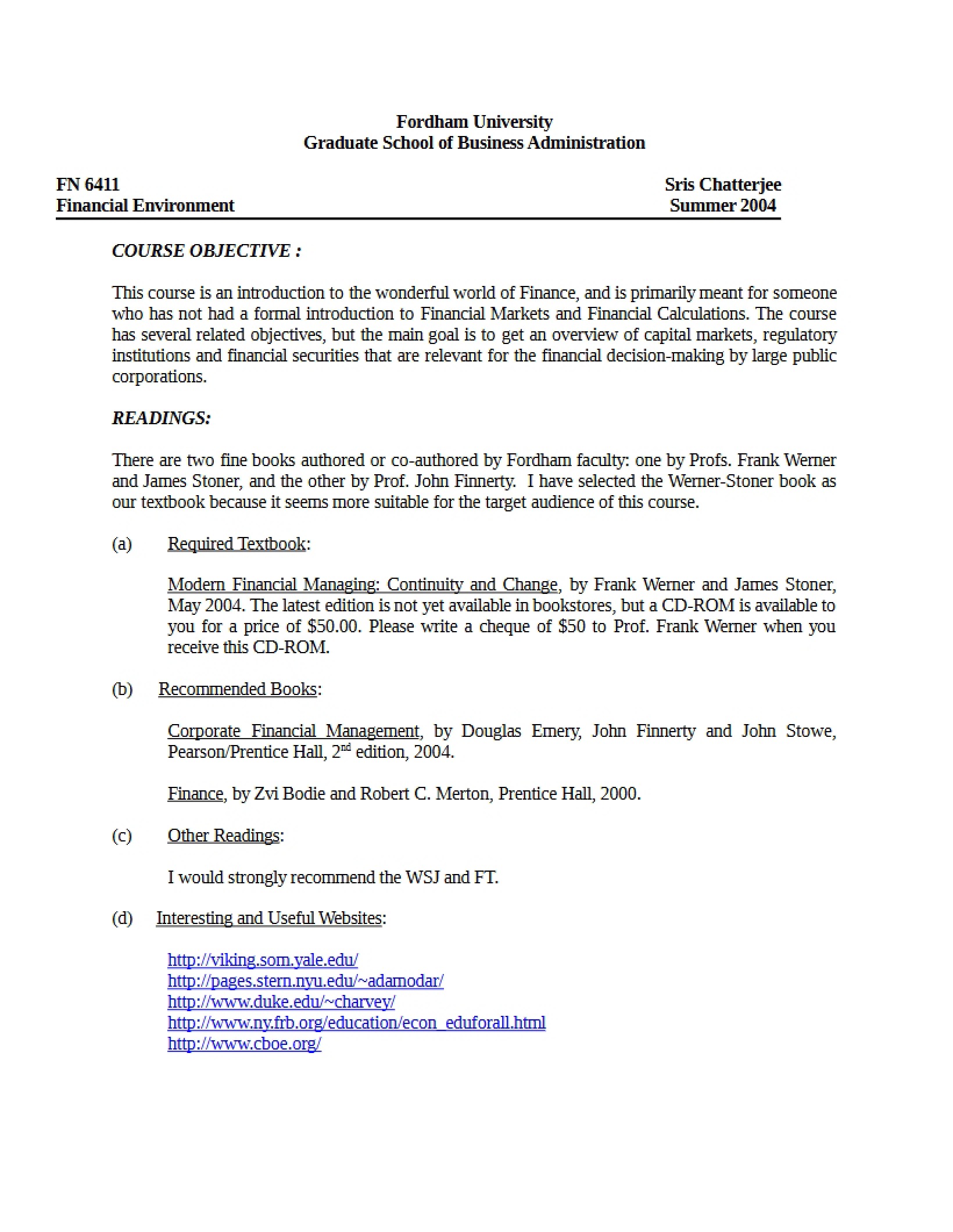 Outline for Financial System and Methods