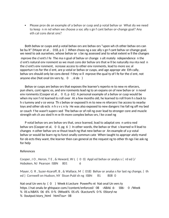 Choosing Goals for Socially Significant Behavior-Change