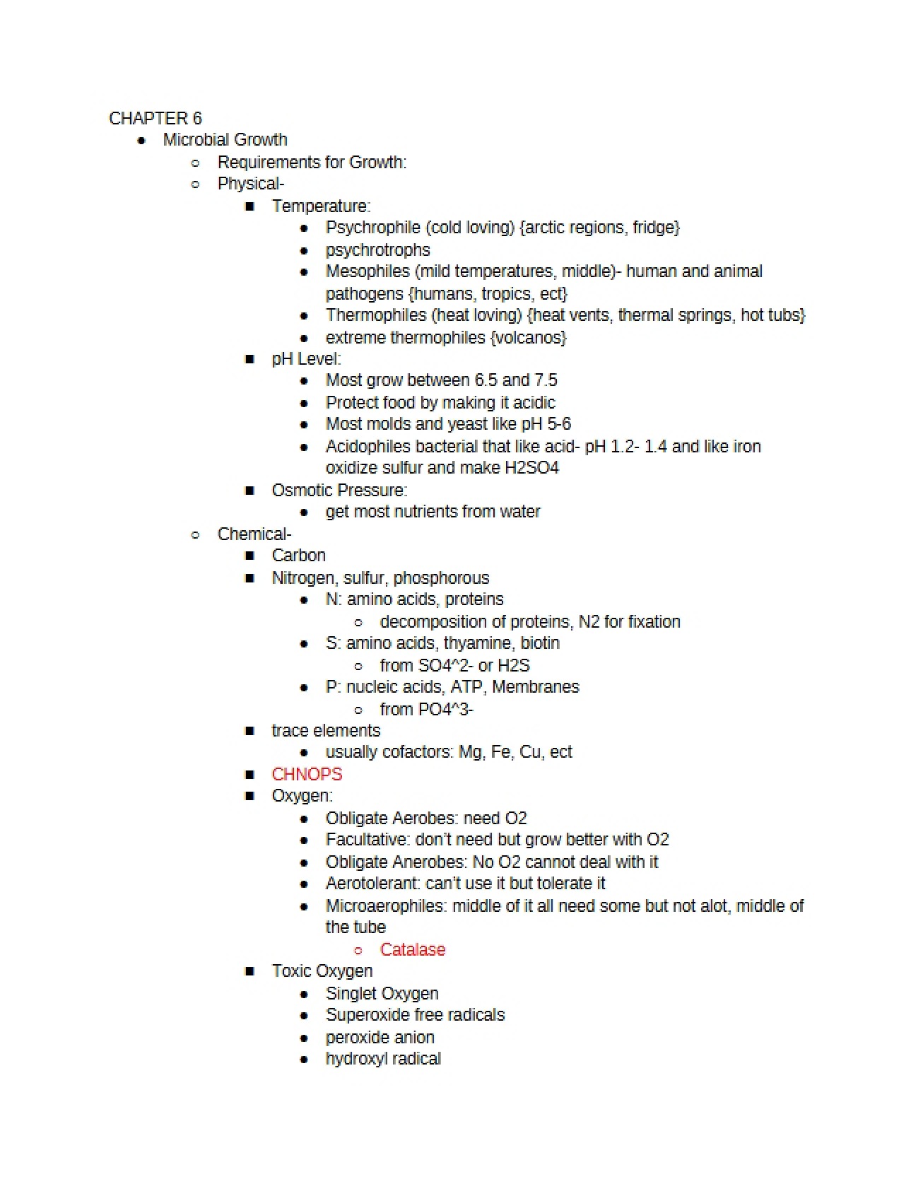 Sixth Chapter of Biology