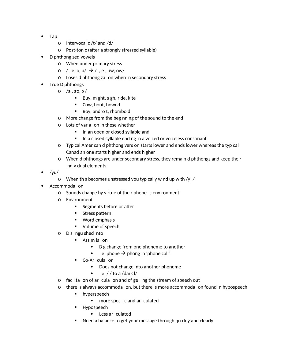 LIN1320 Phonetics - Class Notes