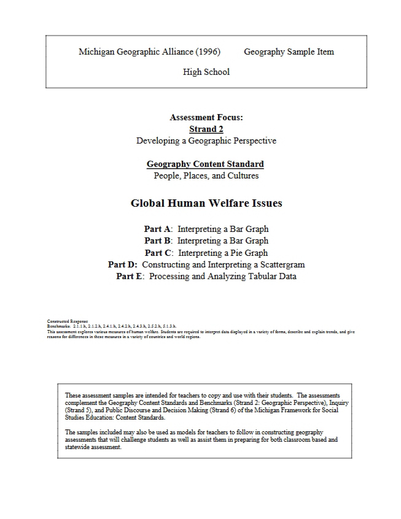 Strand 2 Assessment Focus - GEO 485