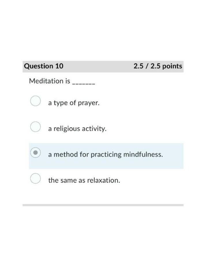 Meditation - A Method for Enhancing Mindfulness
