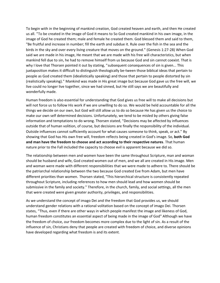 Human Freedom and the Image of God