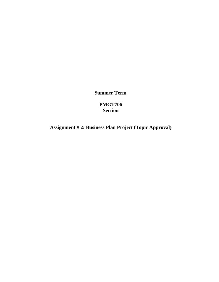 Assignment 2 Topic Approval