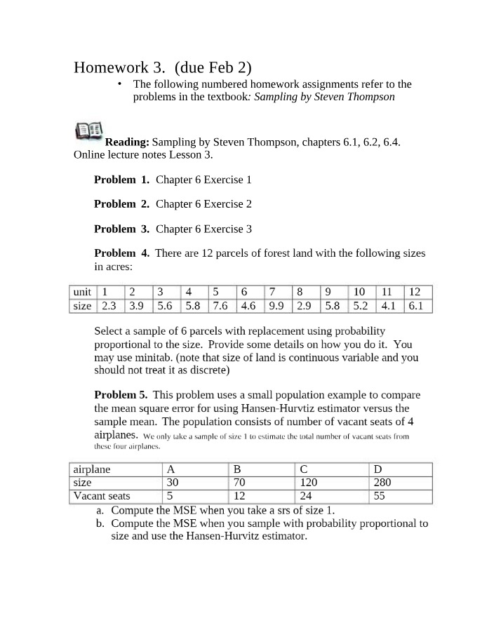 Homework 3 - Sampling Techniques and Estimators