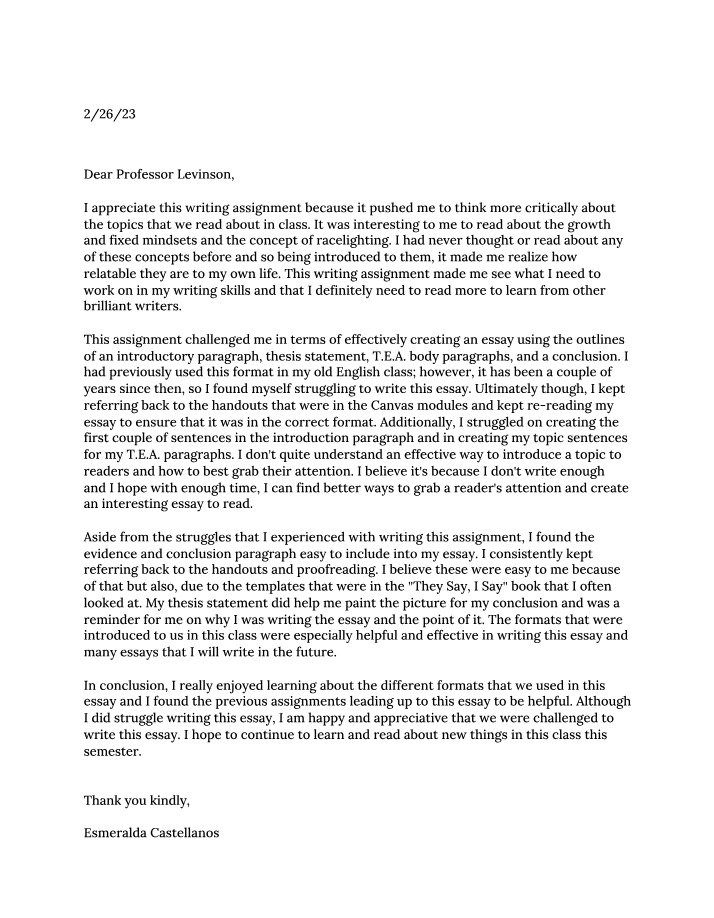 Writing Reflections