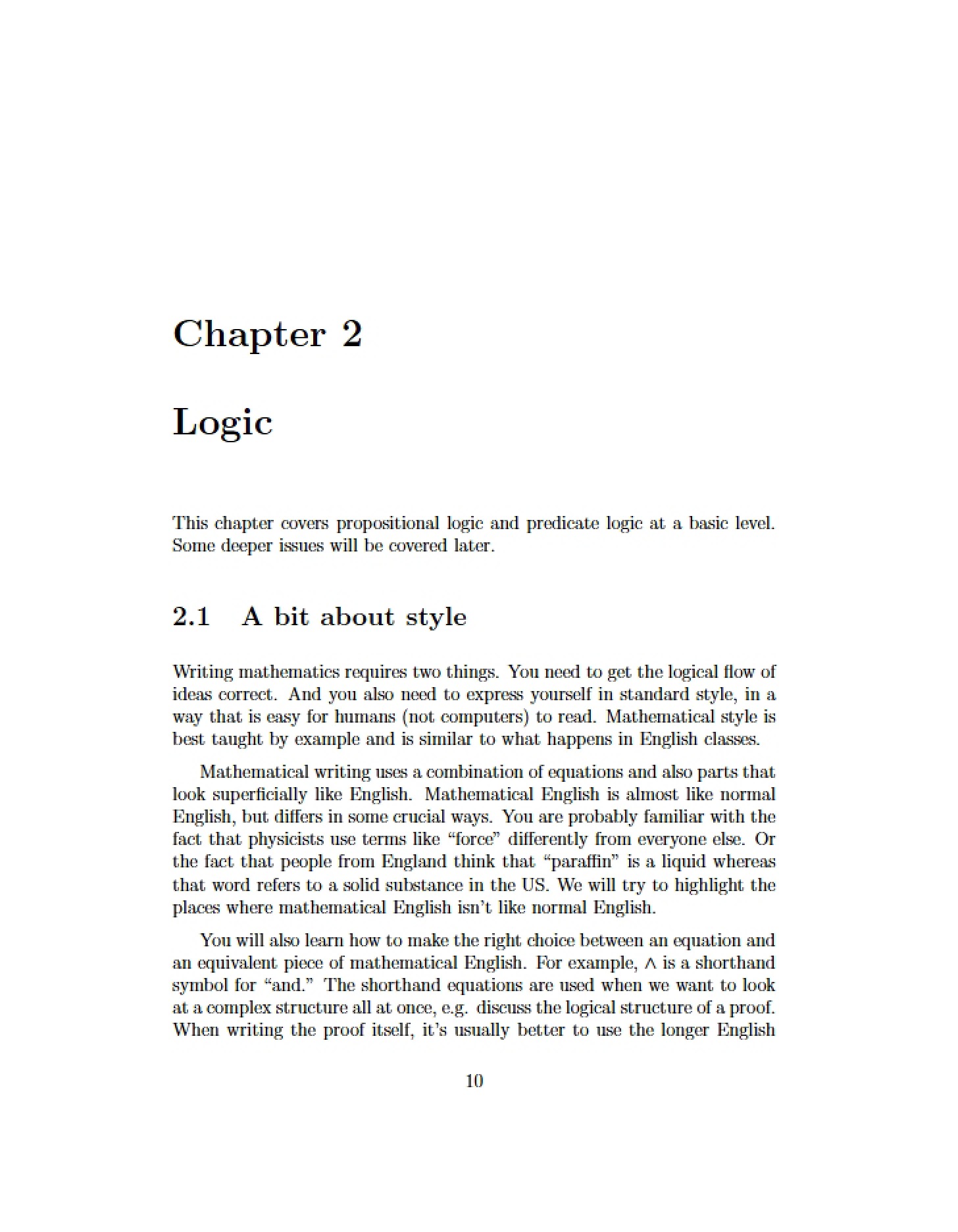Chapter 2 Logic