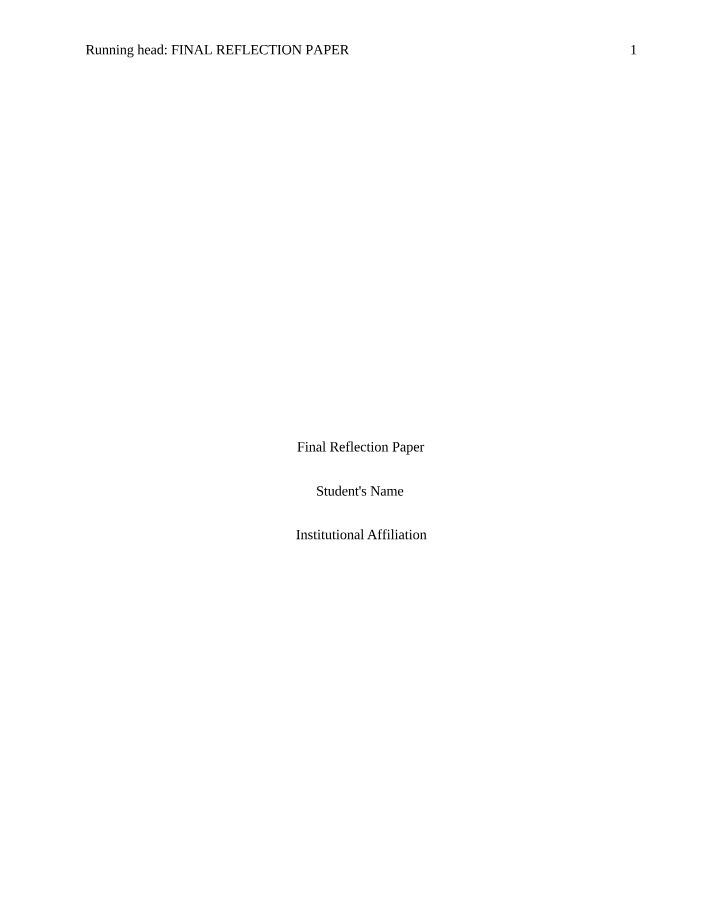 Reflections on Formal and Informal Semester Learnings