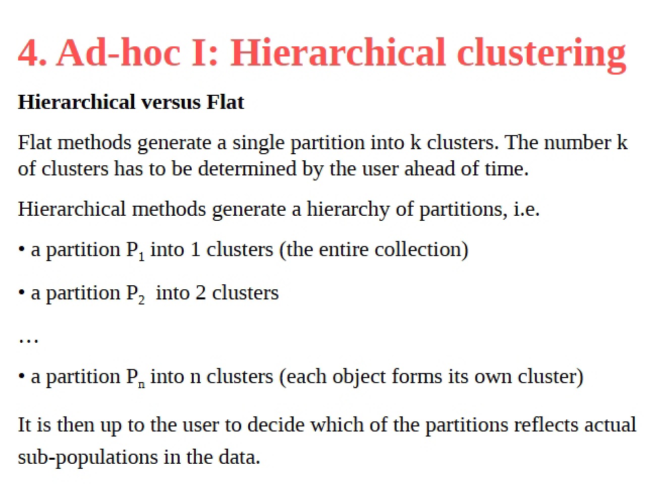 Clustering Hierarchical Methods