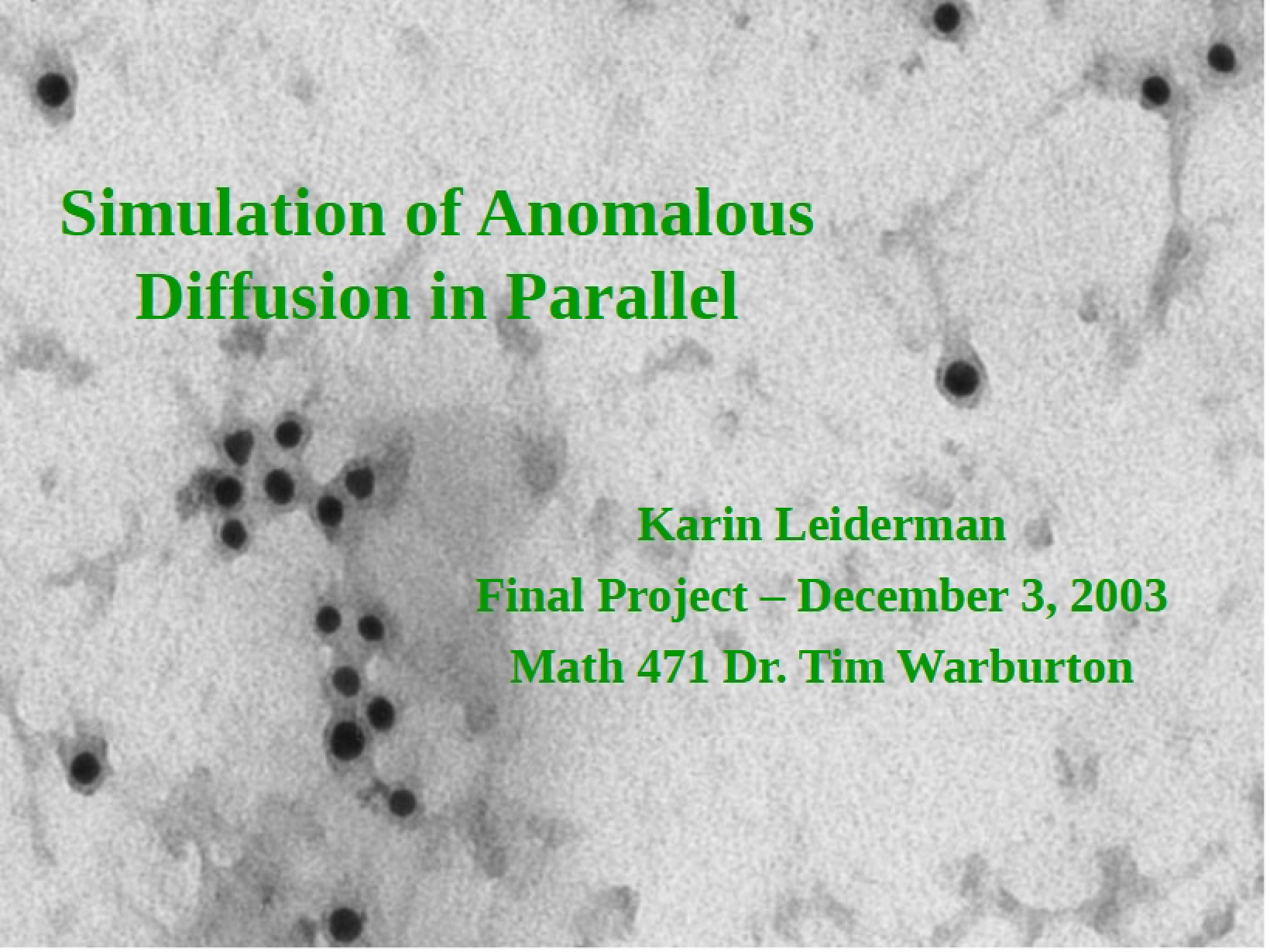 Parallel Simulation of Anomalous Diffusion