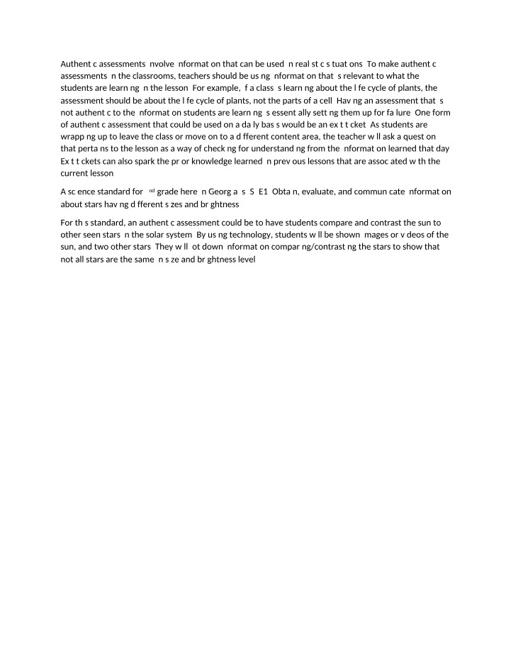 Engaging Classroom Learning - Authentic Assessments