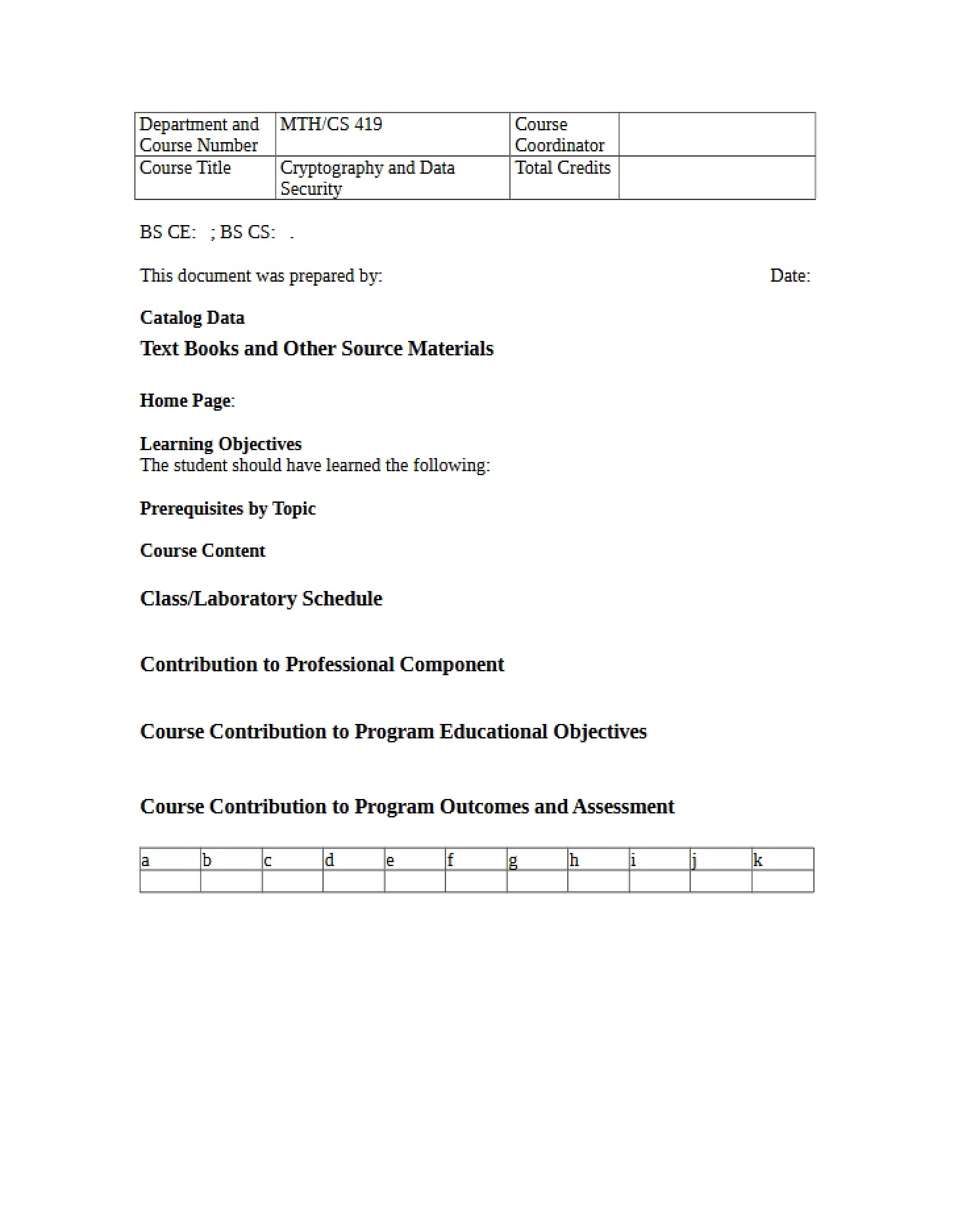 Guide to Course