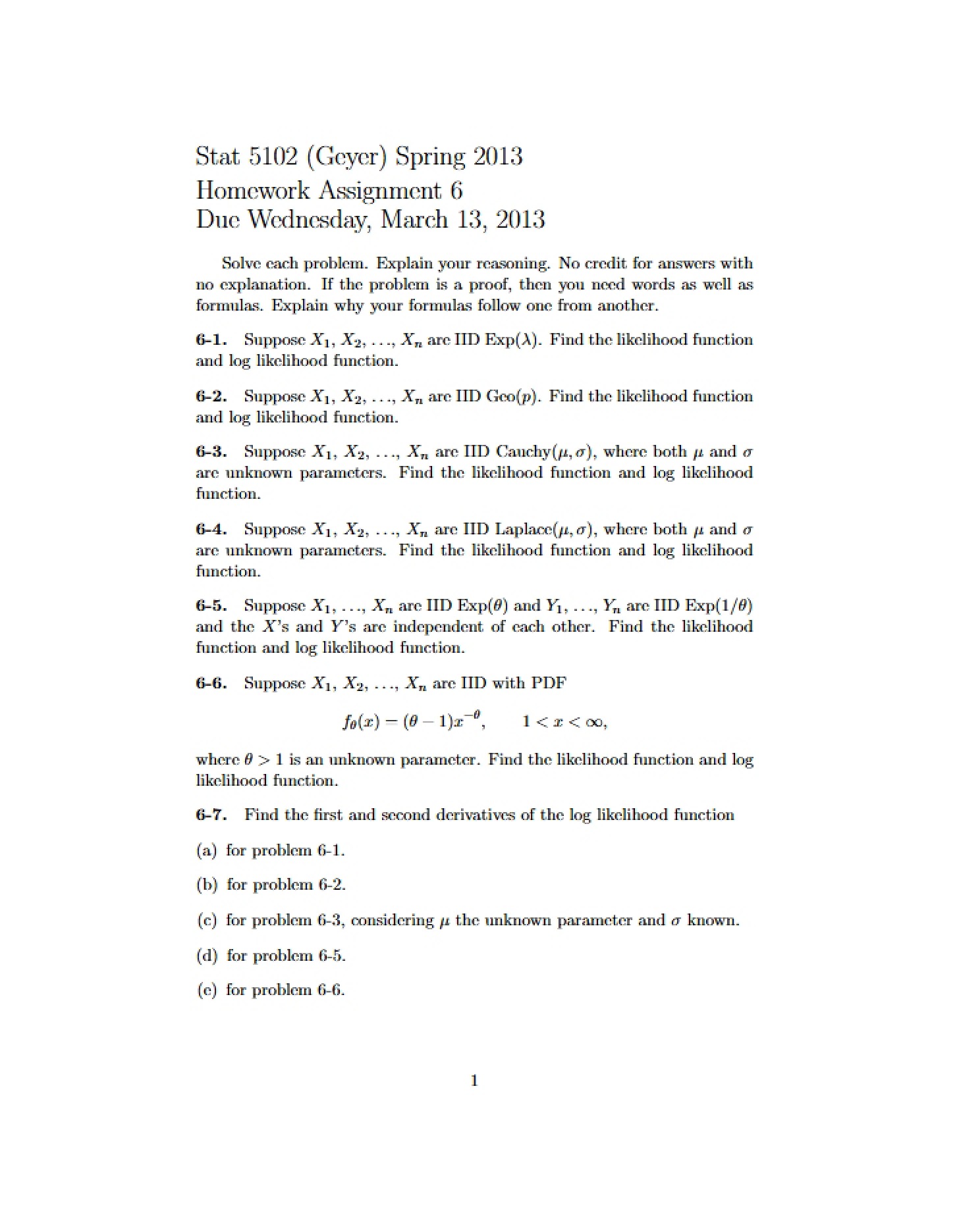 Homework Exercises
