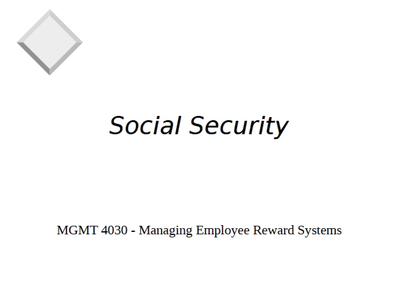 Concepts of Social Security