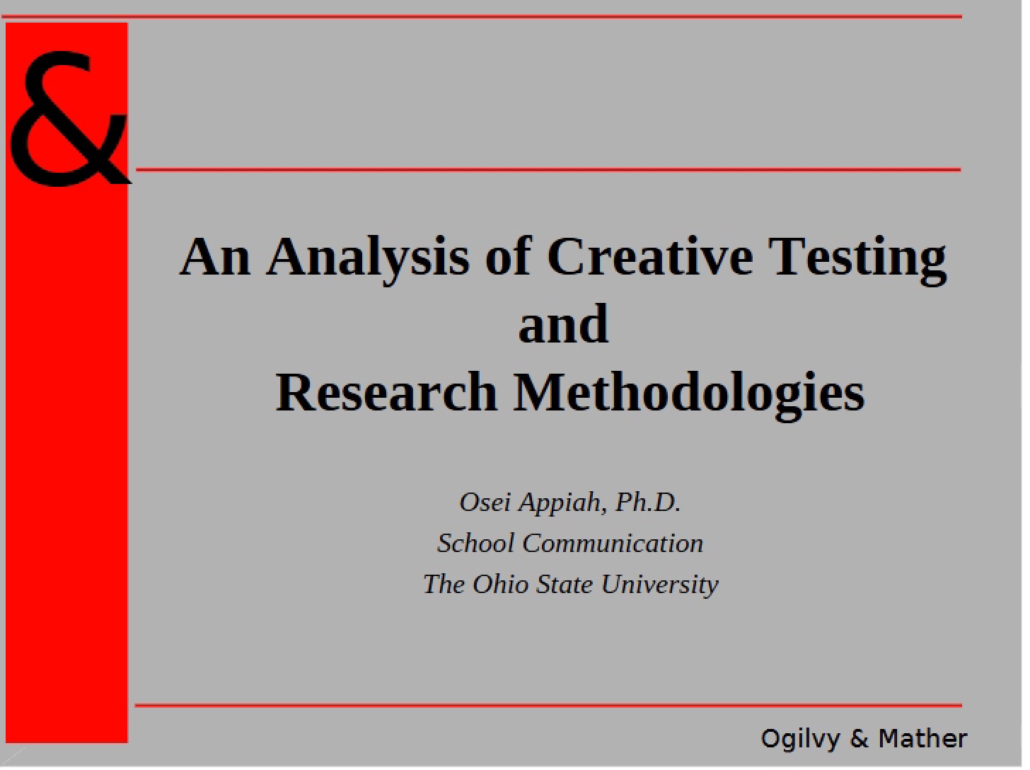 Creative Testing Analysis