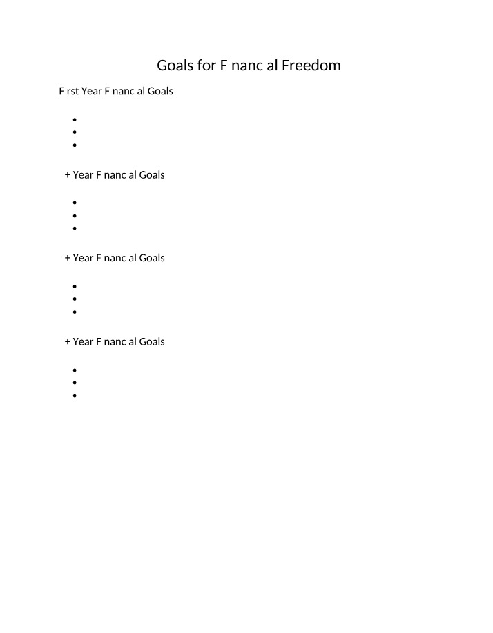 Template for Financial Goals