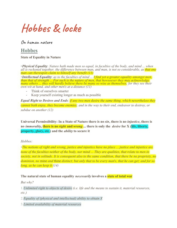 The Social Contract Exam Review