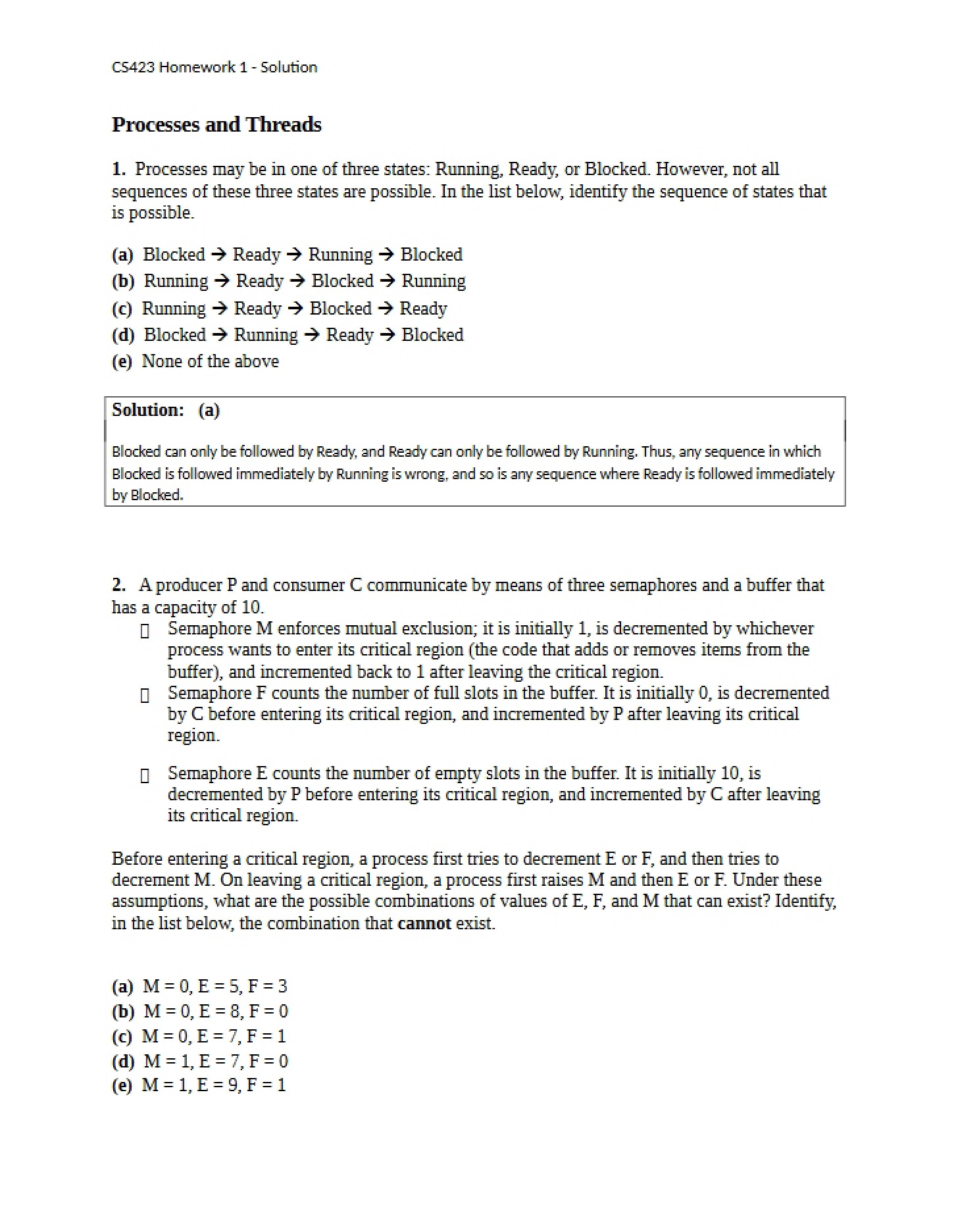 Solution for Homework 1