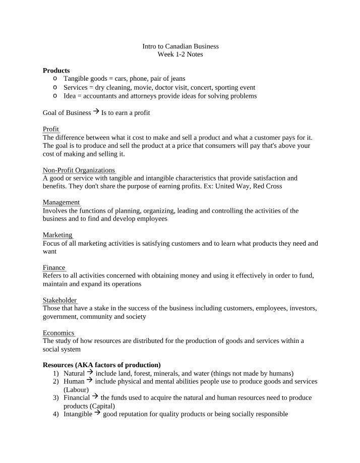 Intro to CAD - Week 1-2 Business Notes